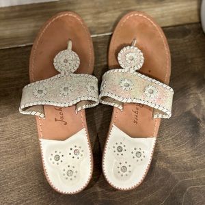 White sparkle jack rogers!